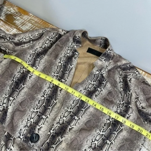 Anthropologie BLANKNYC faux snake skin suede coat Size S Color Black/Tan